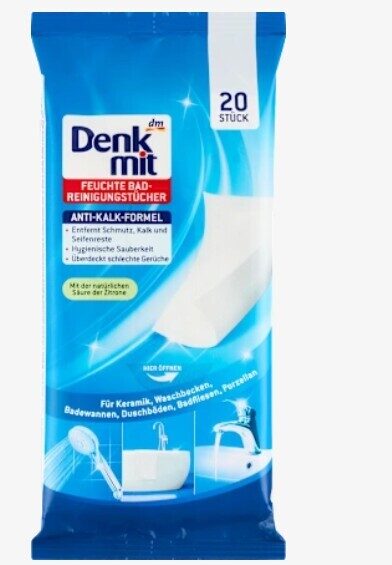 Denkmit mitrās salvetes vannas istabas tīrīšanai, 20 gb