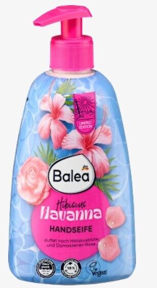 Balea krēmveida roku ziepes Havana ar hibiska- un damaskas-rožu aromātu 500 ml