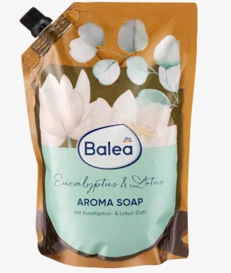 Balea roku ziepes ar eikaliptu un lotosa smaržu atkārtotai uzpildīšanai 500 ml