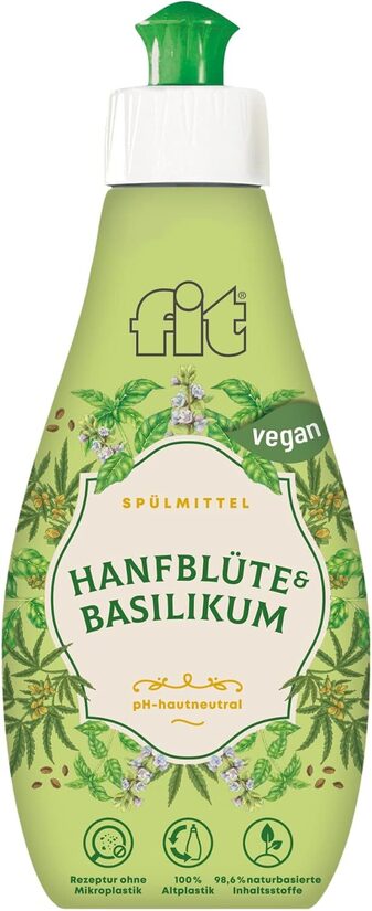 fit trauku mazgāšanas līdzekis ar kaņepju ziedu un bazilikas smaržu, 400ml