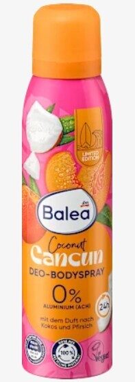 Balea dezodorants Coconut Cancun ar kokosriekstu un persiku smaržu, 150 ml