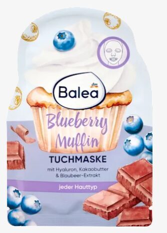Balea auduma maska sejas kopšanai Blueberry Muffin, 1 gb