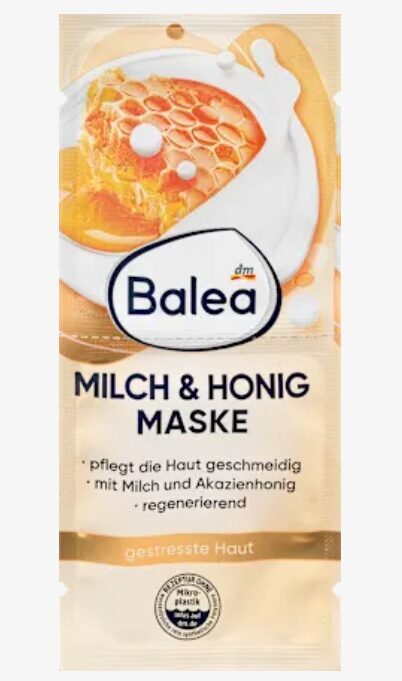 Balea sejas maska ar pienu un akāciju medu, intensīvai ādas kopšanai 2x8 ml, saspringtai ādai