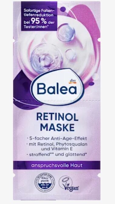 Balea sejas maska ar retinolu, 2x8 ml, prasīgai ādai