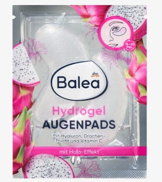 Balea acu spilventiņi Hydrogel ar hialuronskābi un pitaju un vitamīnu C, 2 gab.