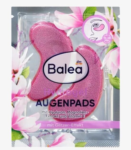 Balea acu spilventiņu maska Hydrogel ar hialuronskābi, magnolijas ekstraktu un E vitamīnu, 2 gab.