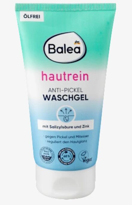 Balea Hautrein pret pūtīšu mazgāšanas želeja, 150 ml, vegāns