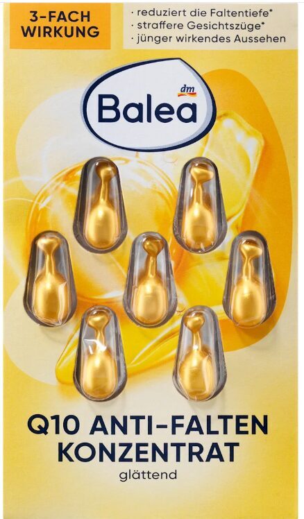 Balea kopjošas kapsulas ar Q10 pretgrumbu koncentrātu sejas ādai, 7gab.