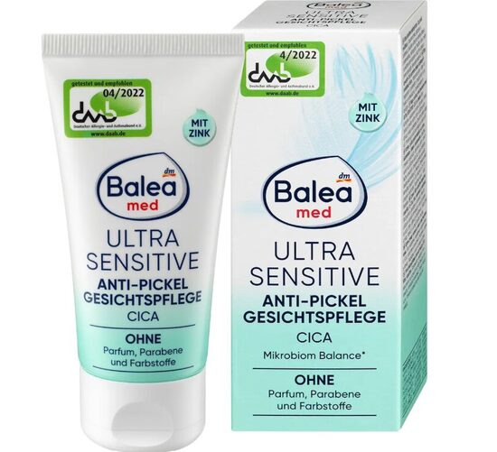 Balea MED Ultra sensitive sejas krēms pret pūtītēm, ar cinku, 50 ml