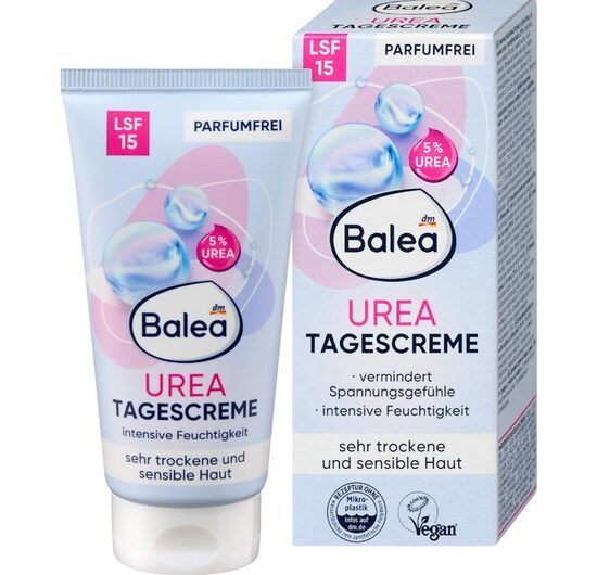 Balea dienas krēms Urea ar SPF 15, 50 ml, ļoti sausai ādai, vegāns