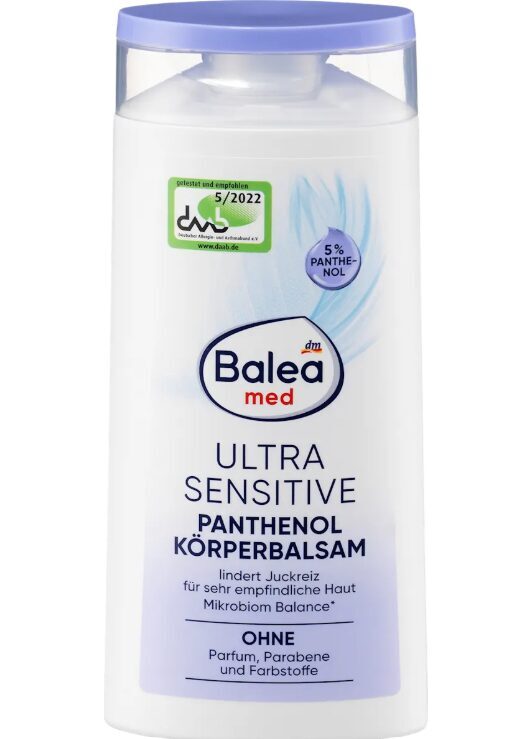 Balea MED Ultra Sensitive pantenola ķermeņa balzams, 250 ml