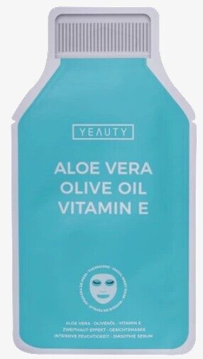 Yeauty auduma maska Aloe Vera Olive Oil Vitamin E, 1 St.