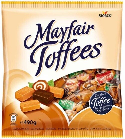 Storck Mayfair Toffees saldumu izlase ar īrisu un karameļu konfektēm, 490g