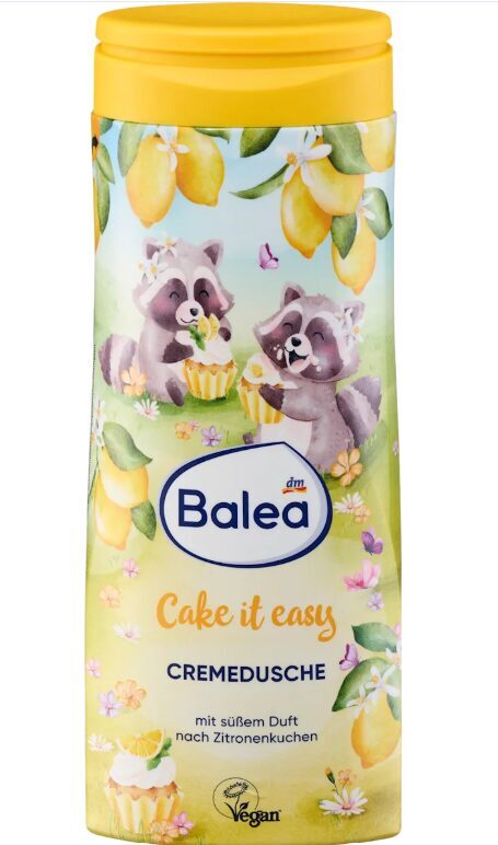 Balea krēmveida dušas želeja Cake it easy ar saldu citronkūkas smaržu, 300 ml