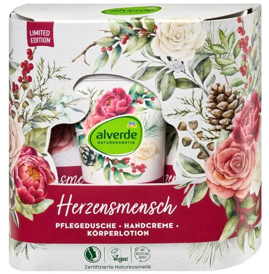 alverde dabas kosmētika dāvanu komplekts Herzensmensch, 150 mlx2, 75 ml