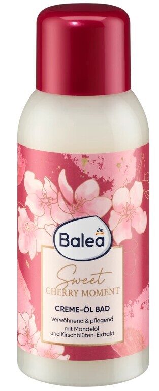 Balea krēmeļļas vannas putas Sweet Cherry Moment ar mandeļu eļļu un ķiršu ziedu ekstraktu, 500 ml