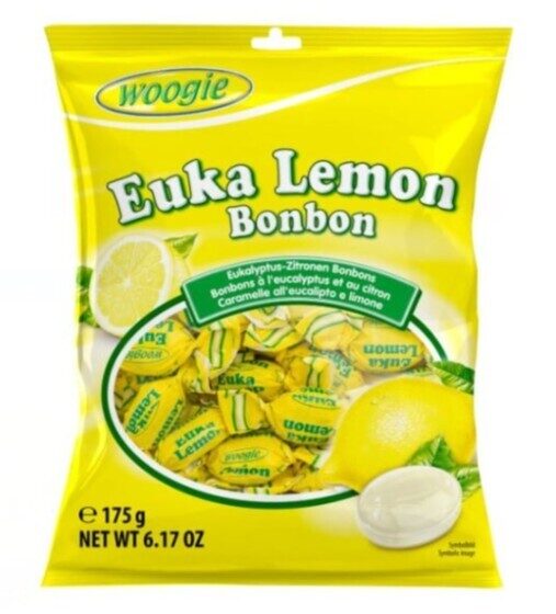Woogie cietās karameles ar eikaliptu un citrona garšu 175 g