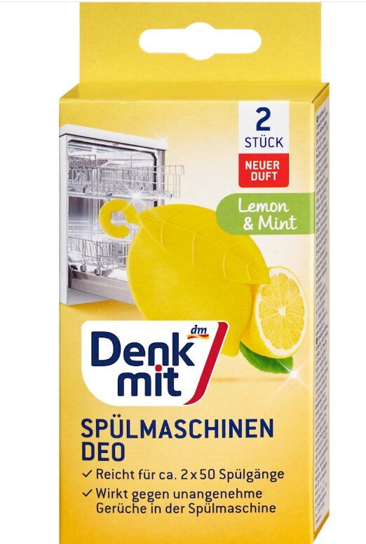 Denkmit trauku mazgājamās mašīnas atsvaidzinātajs ar citrona un mētras aromātu 2 gb, līdz 50 mazg.reizēm