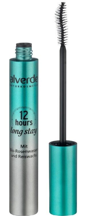 Alverde dabas kosmētika skropstu tuša 12 h Long Stay, 9 ml