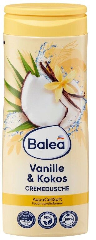 Balea krēmveida dušas želeja ar Vanille & Kokos, ar vaniļas un kokosriekstu smaržu, 300 ml