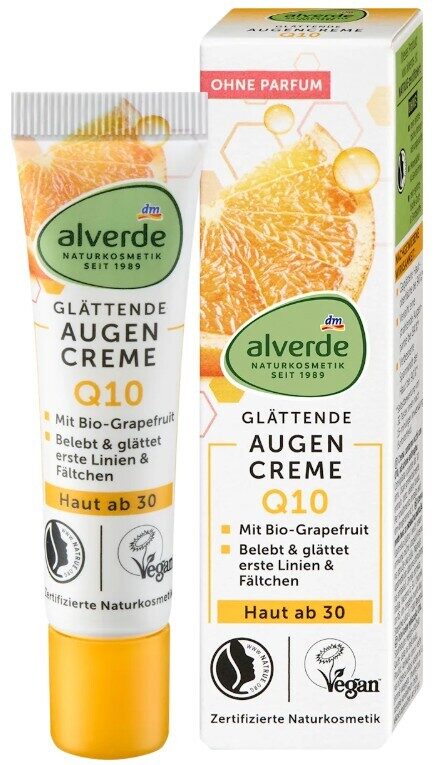 Alverde dabas kosmētika acu krēms Q10, 15 ml, vegāns