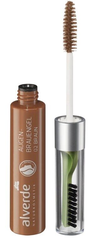 Alverde dabas kosmētika uzacu tuša, brūna, 6 ml