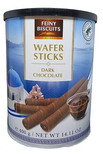 Feiny vafeļu rullīši ar tumsās škokolādes krēma pildījumu, 400 g