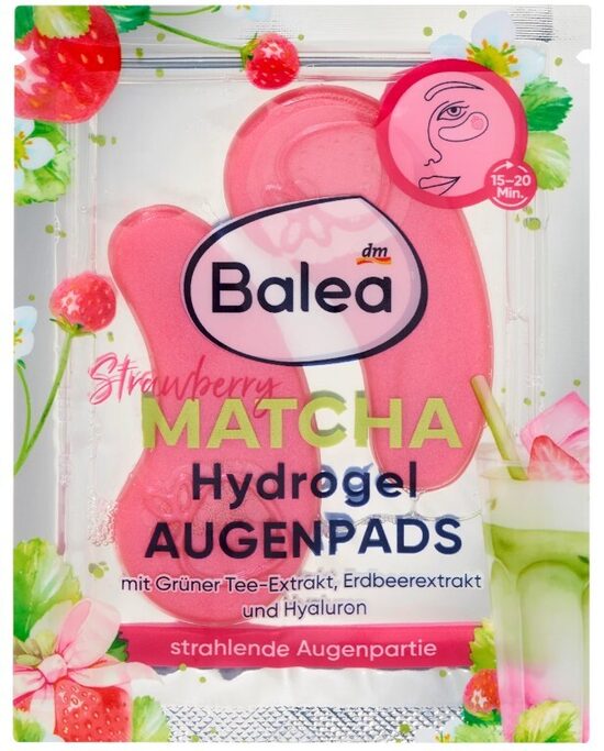 Balea acu spilventiņi Hydrogel ar hialuronskābi un zemenēm un zaļās tējas ekstraktu, 2 gab.