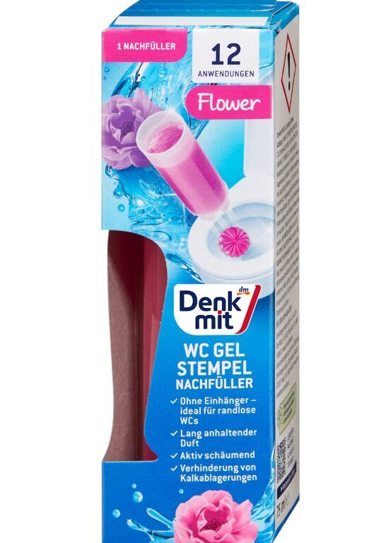 Denkmit WC svaiguma zīmogi ar ziedu aromātu atkārtotas uzpildīšanas komplekts,75 ml
