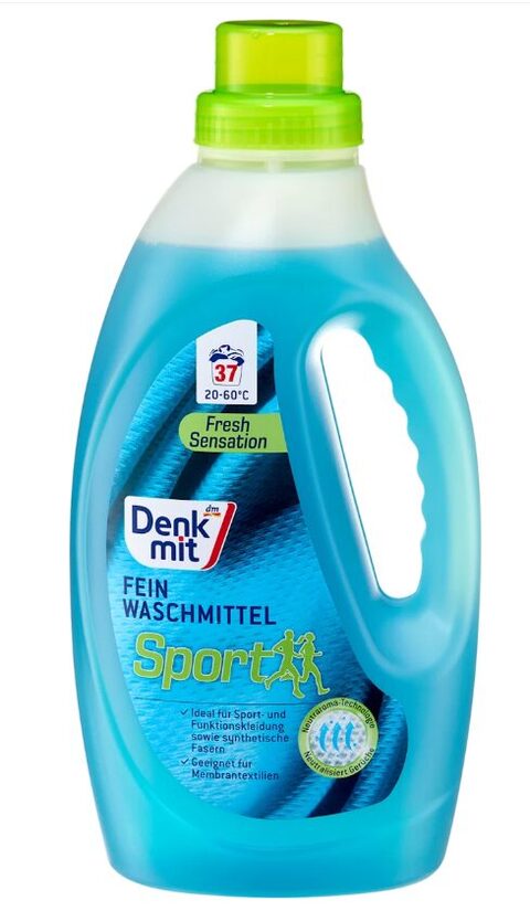 Denkmit delikāts veļas mazgāšanas līdzeklis Fresh Sensation sporta apģērbiem un sintētikai, 37 mazg.reizēm, 1,5 L