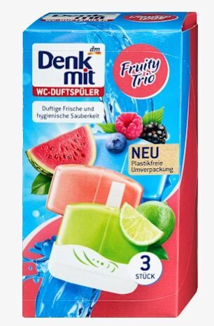 Denkmit WC bloks Fruity Trio ar augļu smaržu 3 gb 