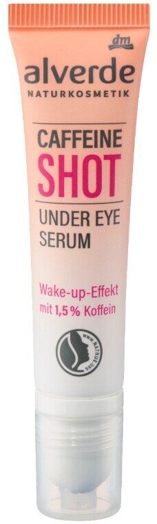 alverde dabas kosmētikia Under Eye Caffeine Shot, acu serums atsvaidzinātai acu zonai ar kofeīnu, 15 ml