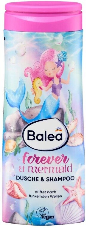 Balea bērnu dušas želeja un šampūns Forever a mermaid 2in1, 300 ml, vegāns