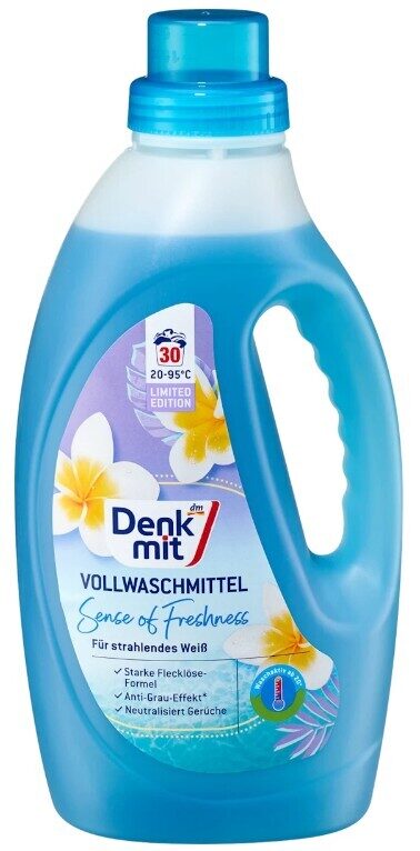 Denkmit mazgāšanas līdzeklis baltai veļai Sense of Freshness, pret veļas pelēkumu, 30 mazg.reizēm