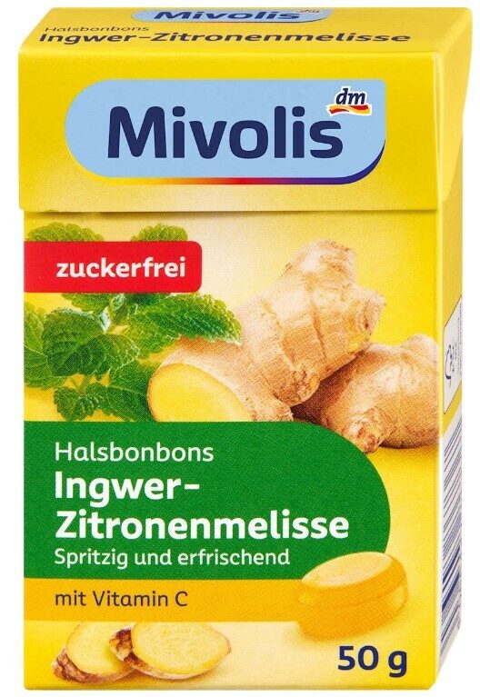 Mivolis ledenes ar ingveru un citronmētras garšu, bez cukura, 50 g