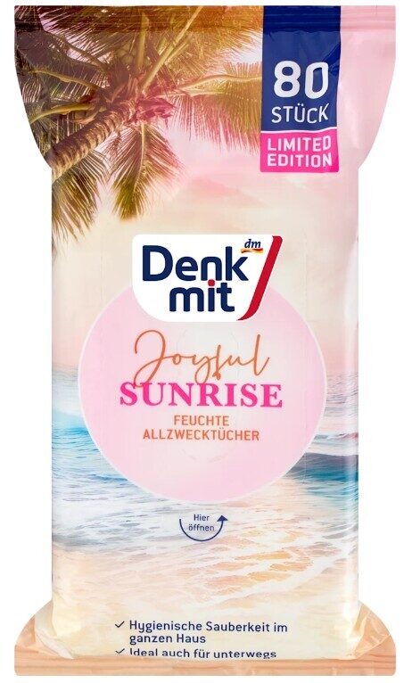 Denkmit mitrās universālās tīrīšanas salvetes Joyful Sunrise ar svaigu aromātu, 80 gb