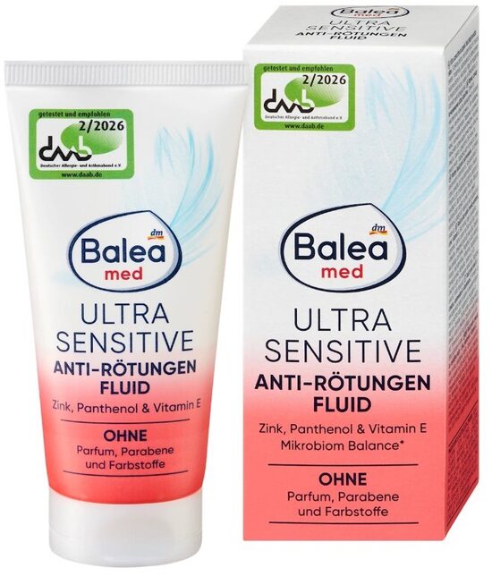 Balea MED Ultra sensitive īpaši jutīgai ādai paredzēts fluīds pret apsārtumu, 50 ml