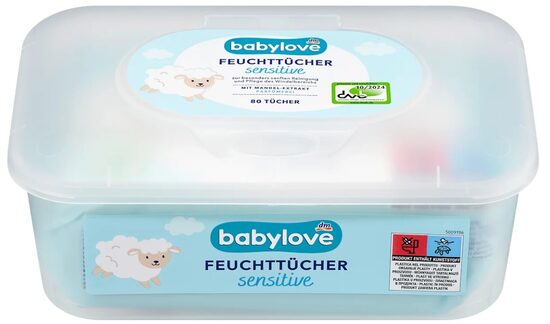 Babylove mitrās salvetes sensitive kārbā, 80 gab