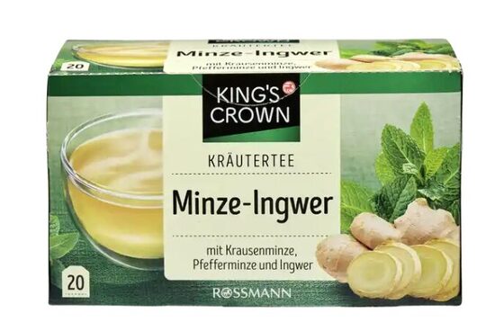 Kings`s Crown zāļu tēja ar ingveru un mētru garšu, 20 porcijas