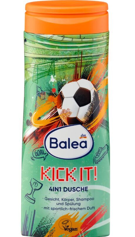 Balea bērnu dušas želeja Kick it! 4in1, 300 ml, vegāns