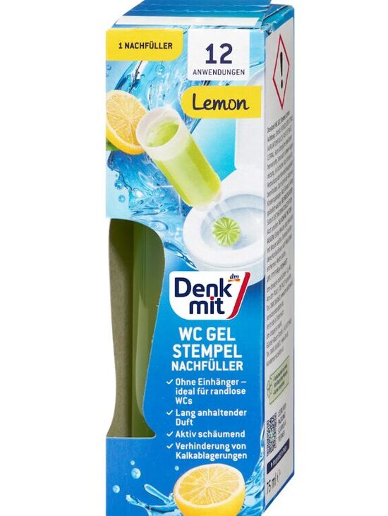 Denkmit WC svaiguma zīmogi  ar citronu aromātu, atkārtotas uzpildīšanas komplekts, 75 ml