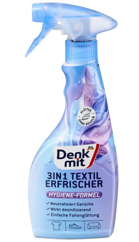 Denkmit 3in1 higiēnas-tekstila atsvaidzinātājs un krunku izlīdzinošs līdzeklis tekstila izstrādājumiem, 500 ml