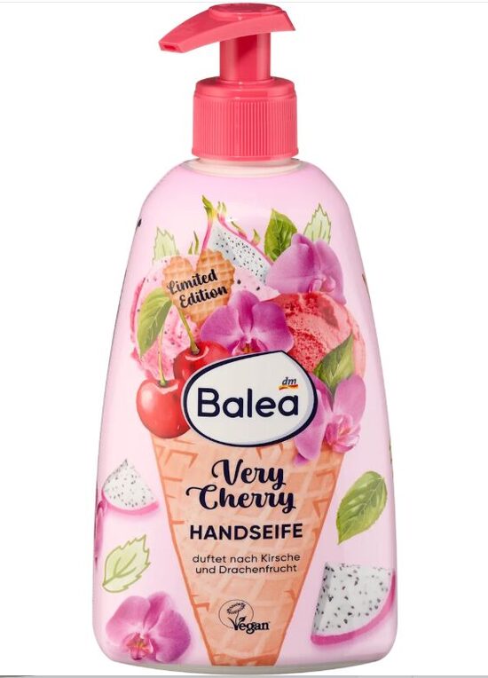 Balea krēmveida roku ziepes very cherry ar ķiršu un pūķaugļa smaržu 500 ml