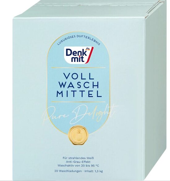 Denkmit veļas mazgāšanas pulveris baltai un gaišai veļai Pure Delight, 20 mazg.reizēm
