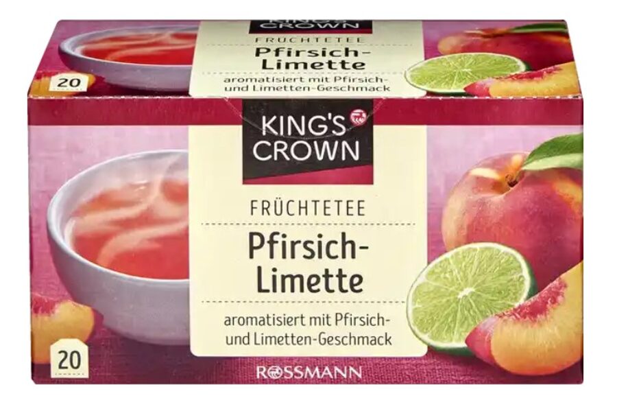 Kings`s Crown augļu tēja ar persiku un laima garšu, 20 porcijas
