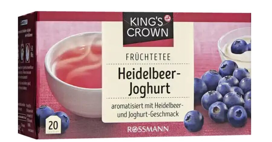 Kings`s Crown augļu tēja ar krūmmelleņu un jogurta garšu, 20 porcijas