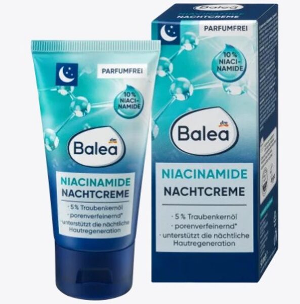Balea nakts krēms sejai ar niacinamīdu, 50 ml