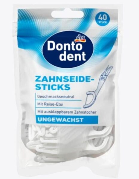 Dontodent starpzobu tīrīšanas kociņi bez vaska, 40 gb