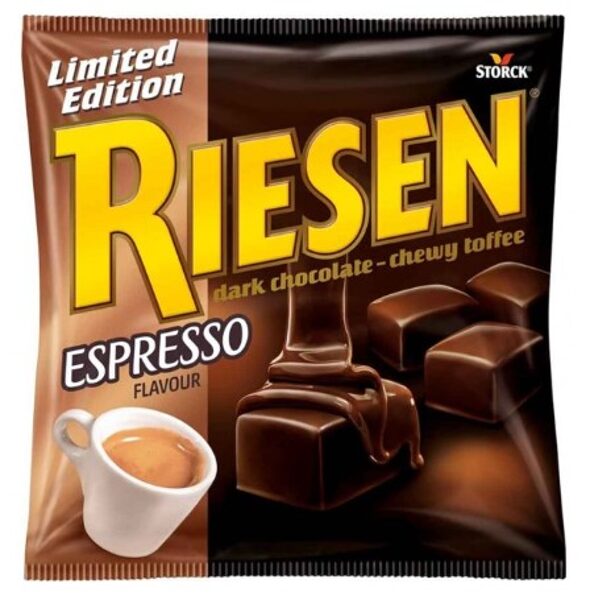 Storck Riesen Šokolādes karamele tumšā šokolādē ar espresso garšu, 231 g