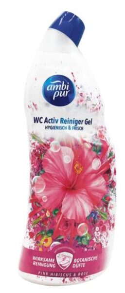 Ambipur Aktīvā tualetes tīrīšanas želeja ar rozā hibisku un rozi, 750ml 